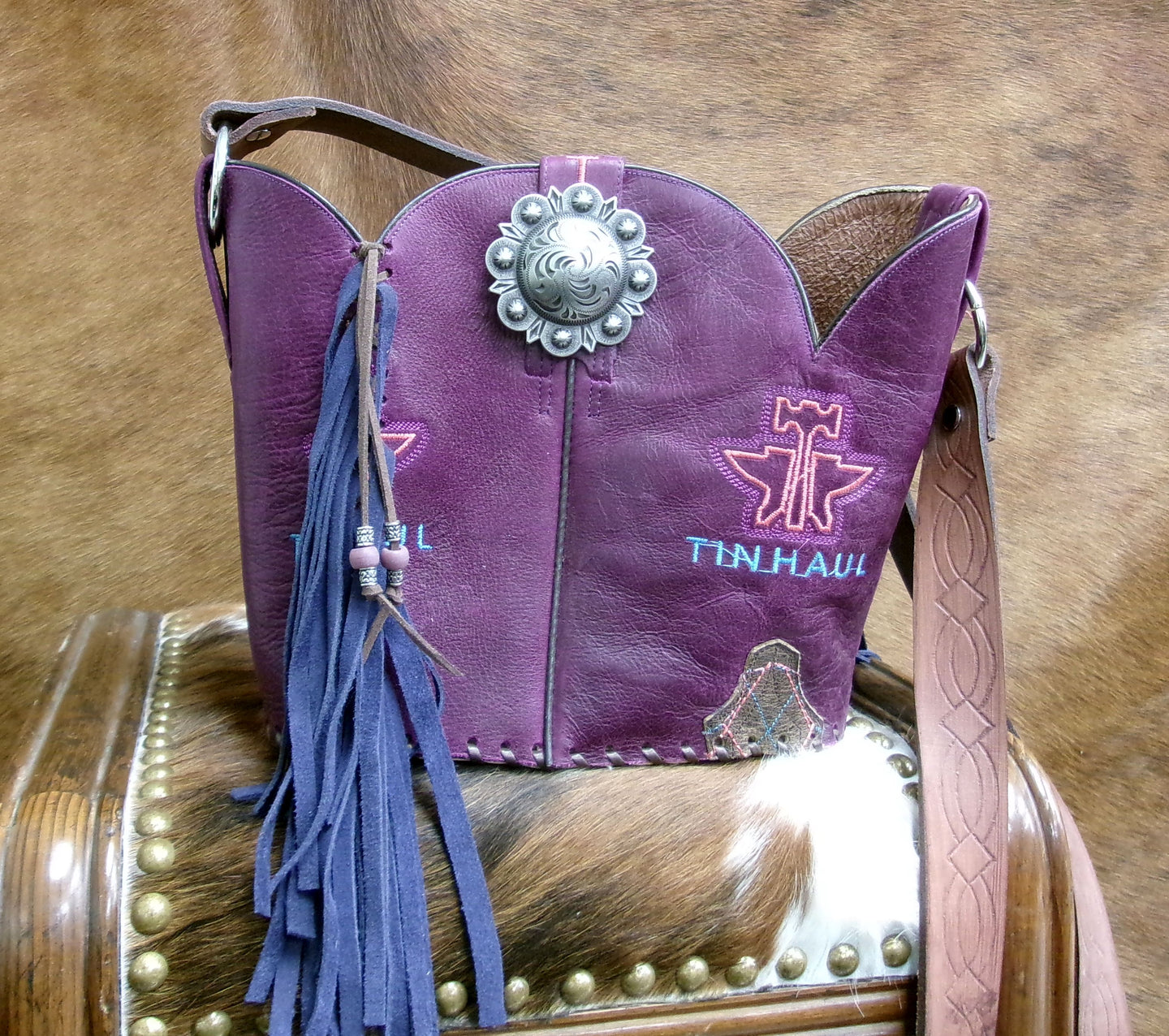 Bucket Bag Cowboy Boot Fringe Purse BK147